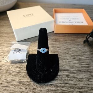 Sterling Silver Evil Eye Ring